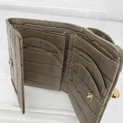 HASHIBAMI クロコ 型押し 三つ折り 財布 レディース